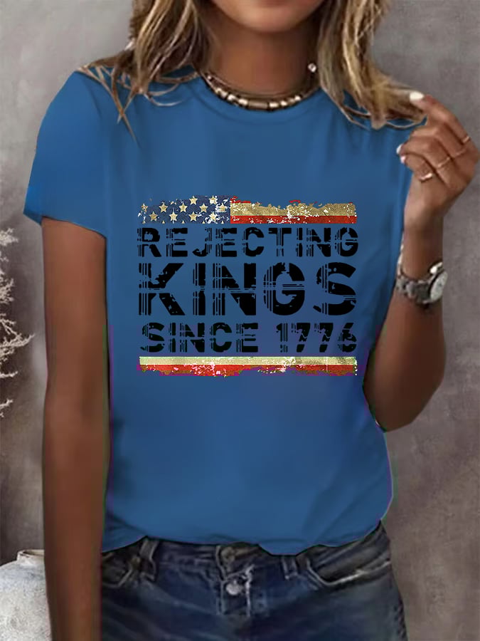 Women's Fashion Casual FDT Reject King Tiger Print  T-shirt