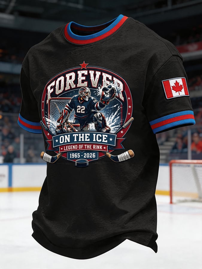 Men's Hockey Heritage Print Round Neck T-shirt