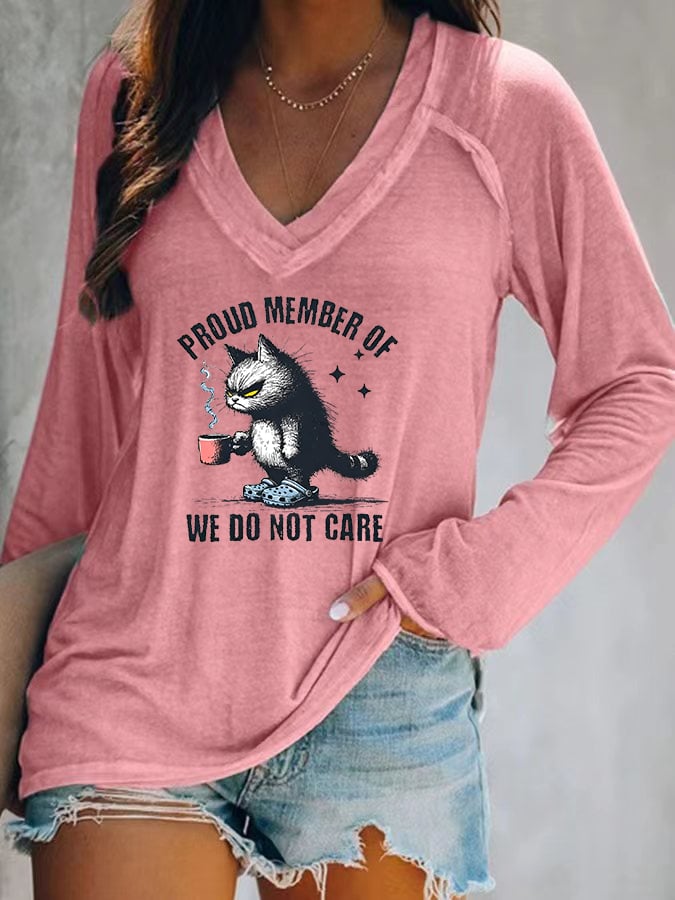 Women's  V-neck Retro Funny Proud Member Of  Club Menopause Perimenopause Print T-Shirt