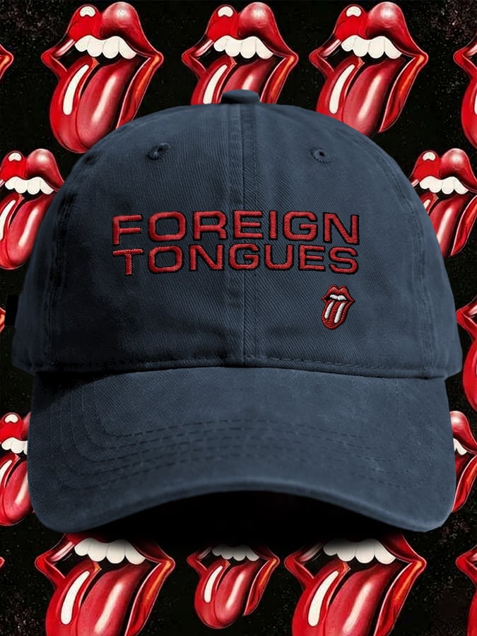 Retro Foreign Tongues Print Baseball Cap