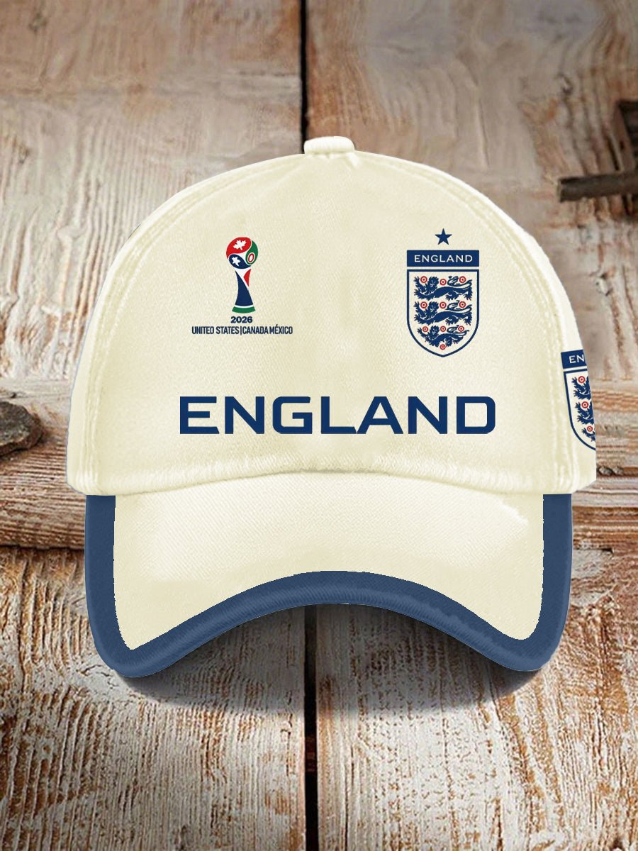 Unisex UK Football Lover England 2026 Print Baseball Cap