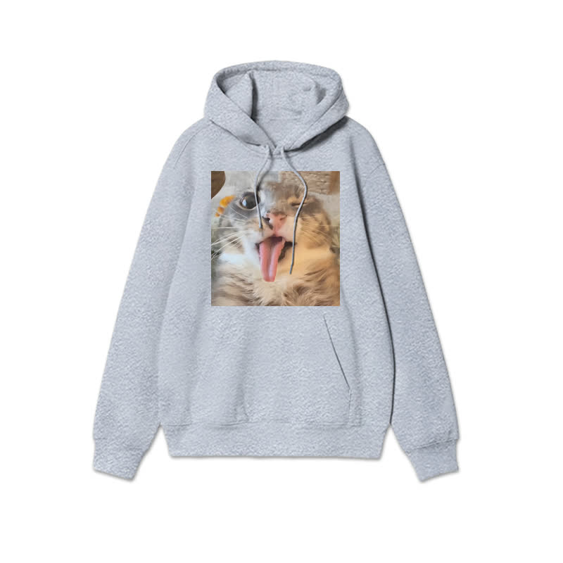 Unisex A Ghost-faced Cat That Can Take Selfies Print Hoodie