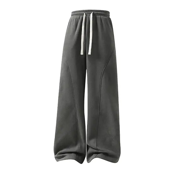 ❄️🖤 Unisex Fleece-Lined Casual Pants – Oversized Loose-Fit Drawstring Trousers 🔥✨👖