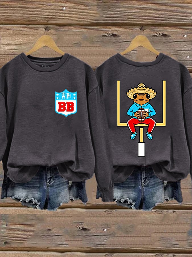 Women's Bunny Football Music Lover  Print Casual Sweatshirt