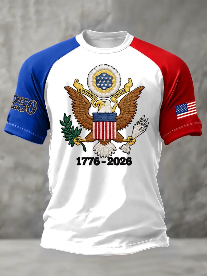 Men's Retro 250th Anniversary 1776-2026 Print Raglan Sleeve T-Shirt