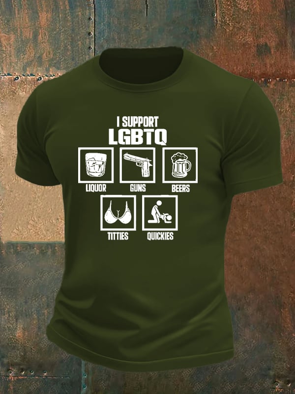 Men's  I SUPPORT LGBTQ Printed T-Shirt
