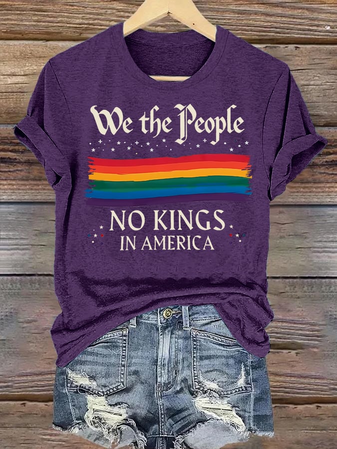 Women's  We the People NO KINGS IN AMERICA  Printed Casual T-Shirt