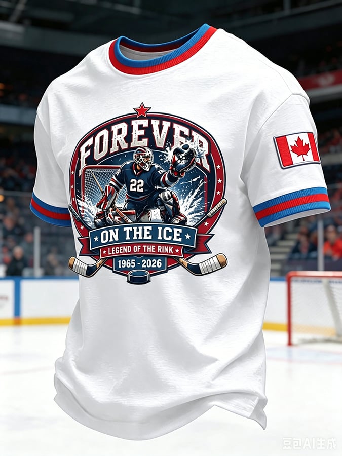 Men's Hockey Heritage Print Round Neck T-shirt