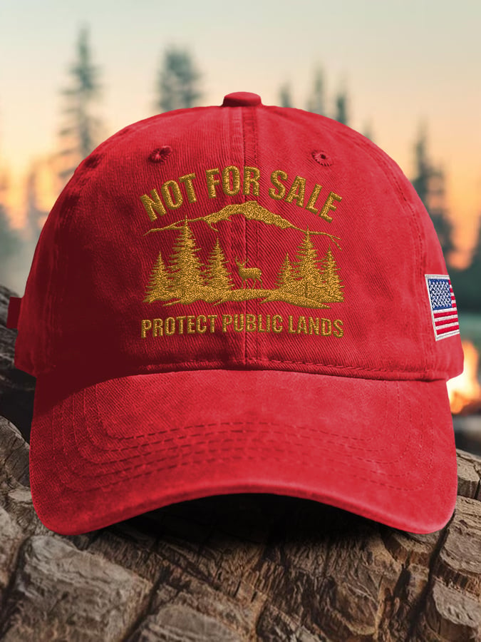 Retro Resist  Not For Sale Protect Public Lands Print Baseball Cap