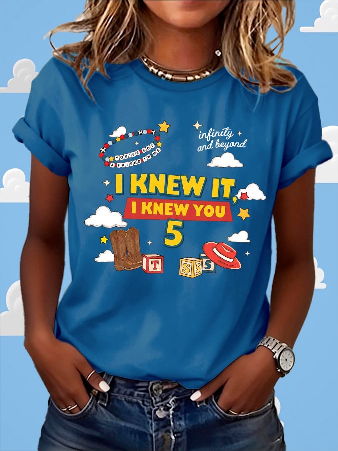Retro I Knew It Print T-Shirt