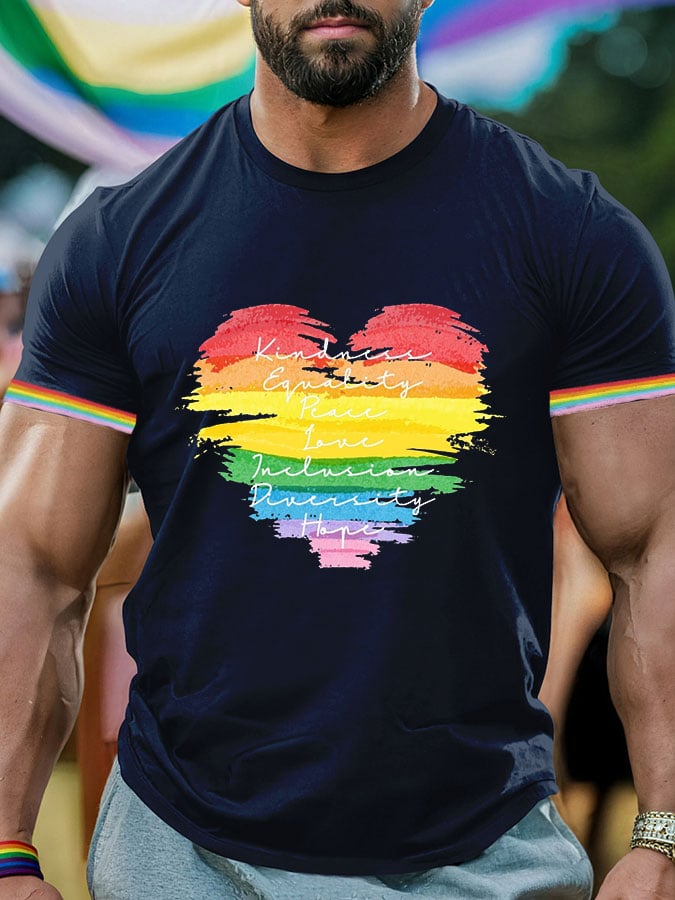 Men's Gay Month Print Casuasl T-Shirt