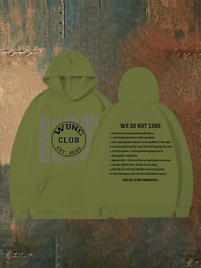 Women's  Retro Funny Proud Member Of Club We Do Not Care Menopause Perimenopause Print   Hoodie