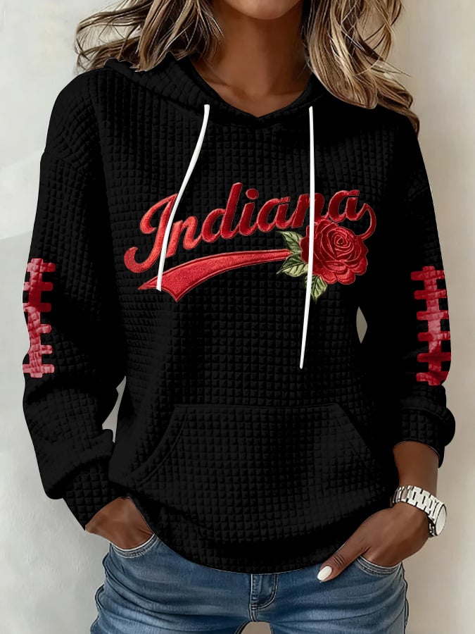 Women's Football Print Hoodie Sweatshirt