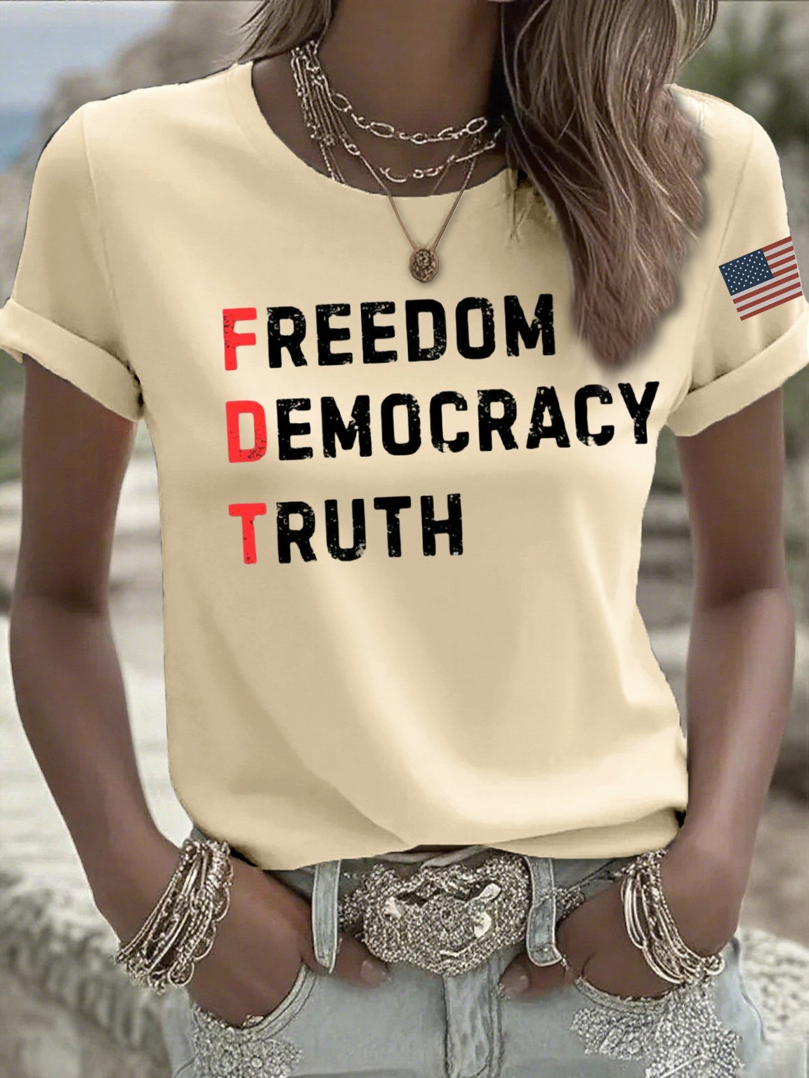 Women's casual FDT loose T-shirt