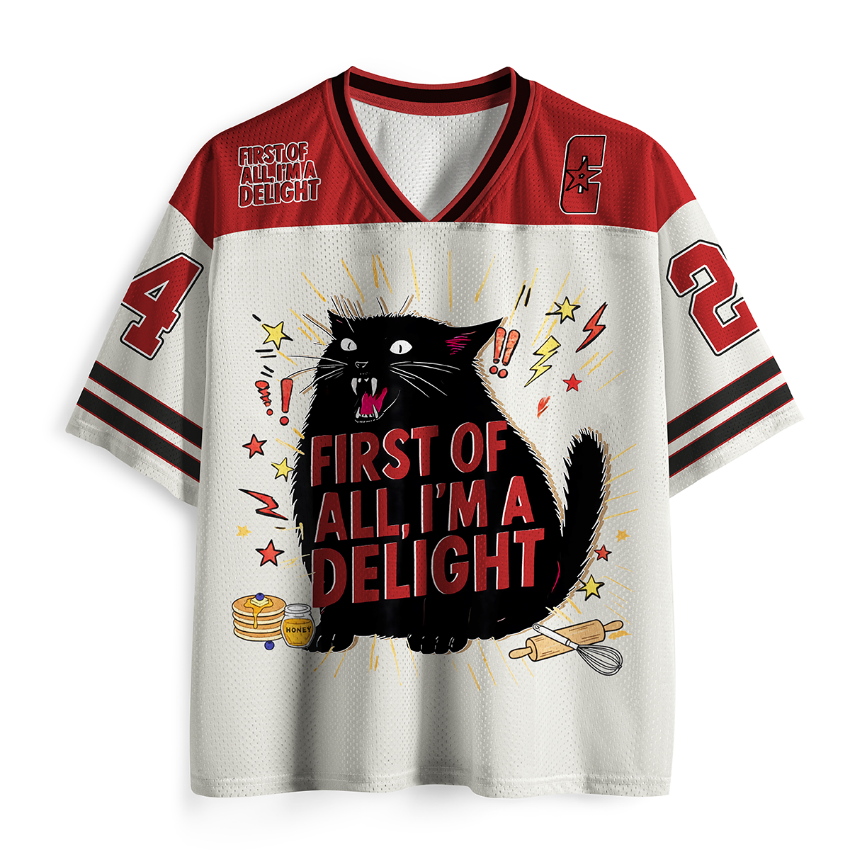 Vintage First Of All I'M A Delight Mesh Jersey