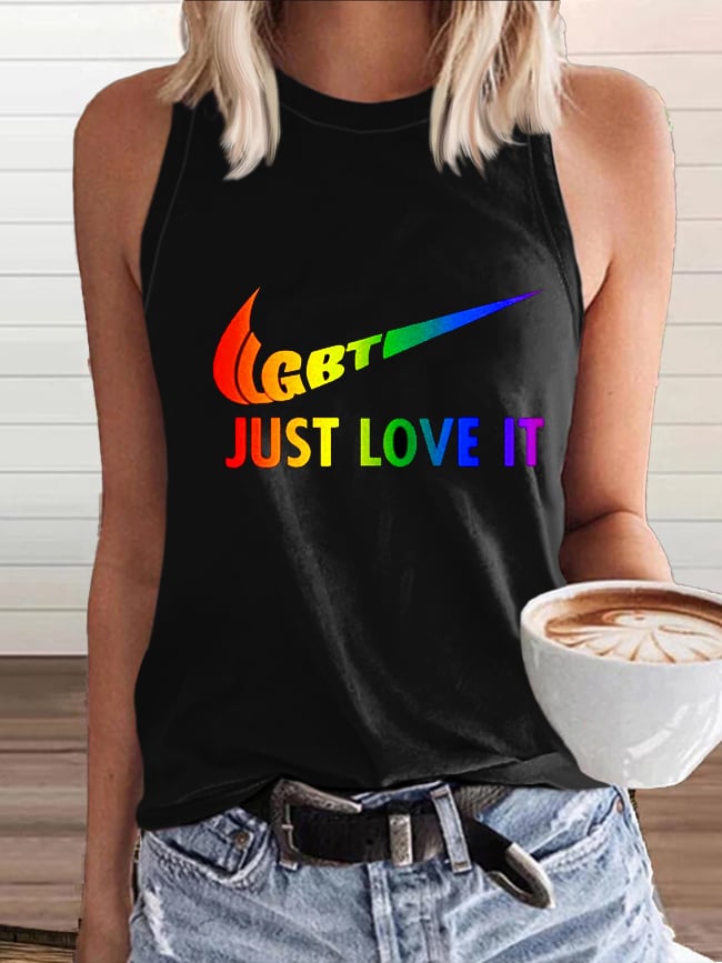 Women's Pride Month Just Love It Printed Tank Top