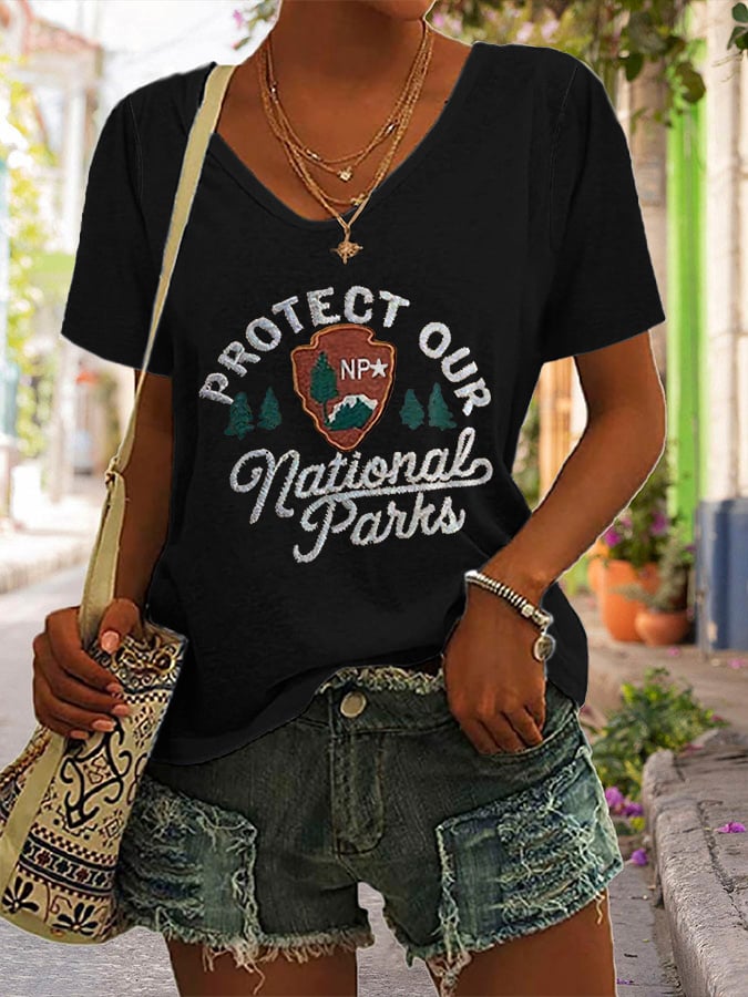 Women's Fashion Casual National Park Protection T-Shirt