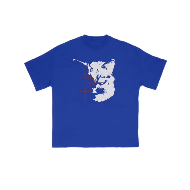 Unisex Sniper Cat Print T-shirt
