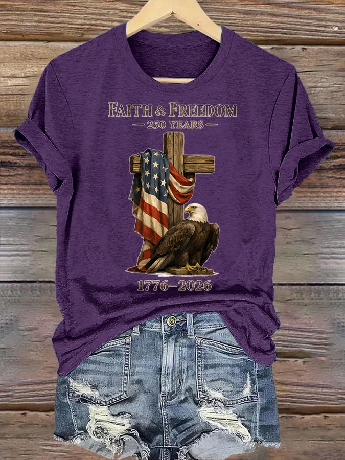 Women's  Faith and Freedom 250 Years Print T-Shirt
