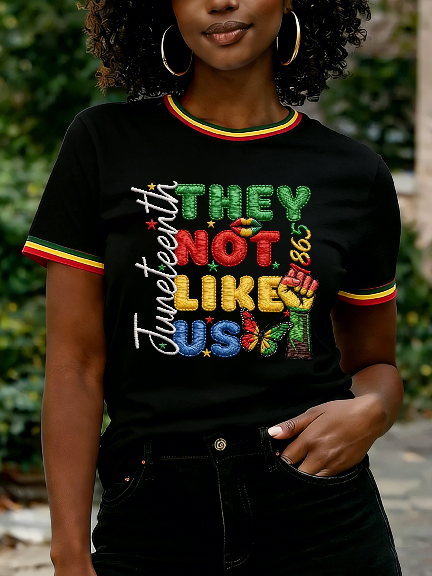 Women's Juneteenth They Not Like Us Print Casual T-shirt