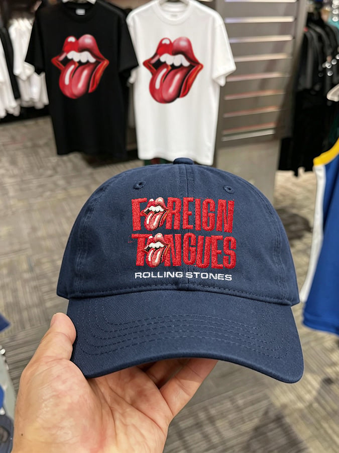 Retro Foreign Tongues Print Baseball Cap