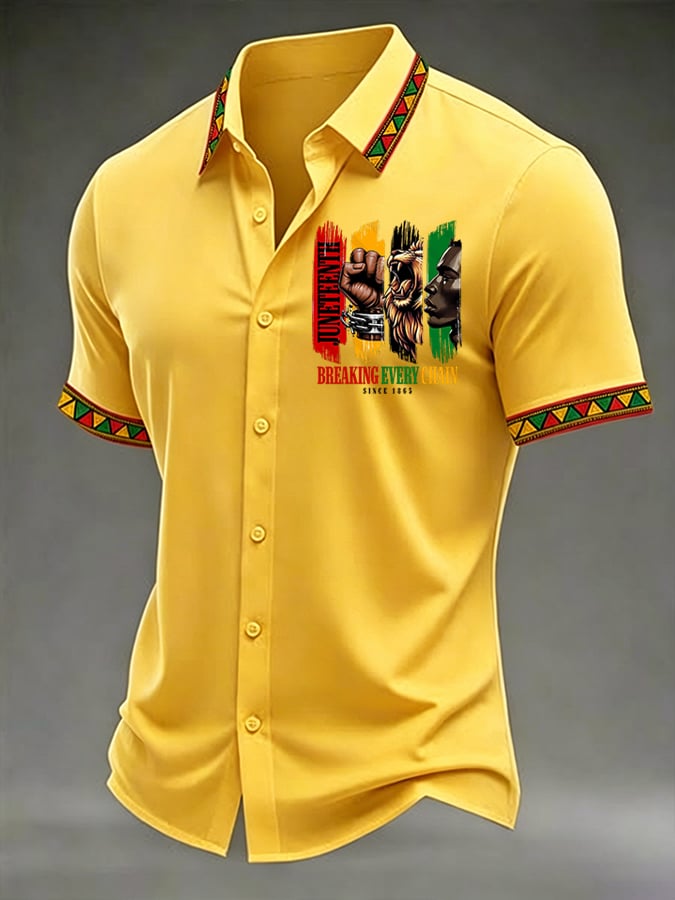 Men's Juneteenth Breaking Every Chain We Rise Printed Top