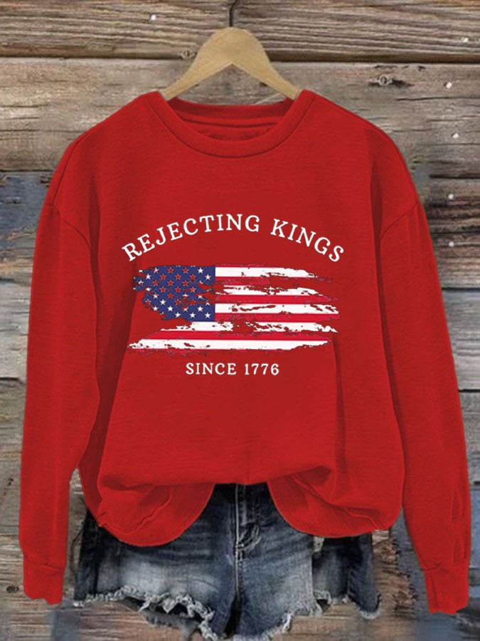 Women's Rejecting Kings Since 1776 Print Casual Sweatshirt