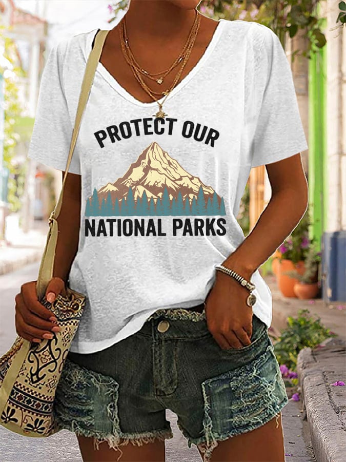 Women's Fashion Casual National Park Protection T-Shirt