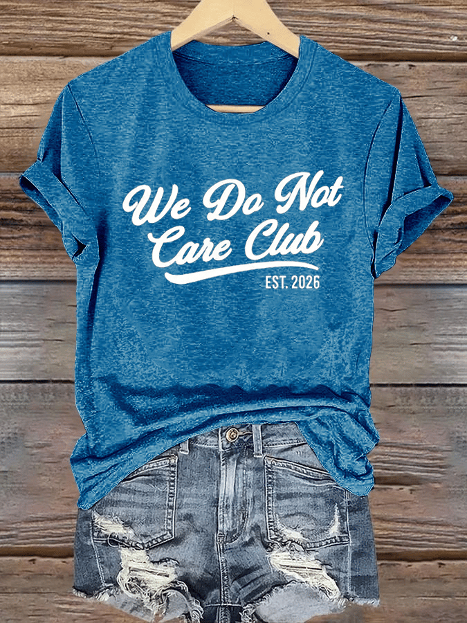 Women's  Retro Funny Proud Member Of Club We Do Not Care Menopause Perimenopause Print  T-shirt