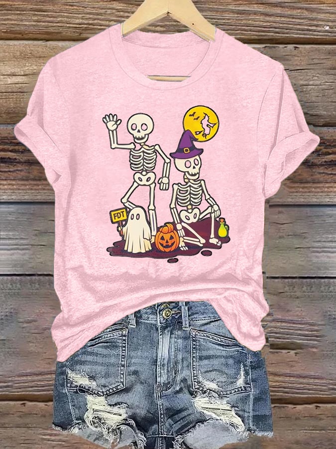 Women's Halloween Skeleton T-Shirt