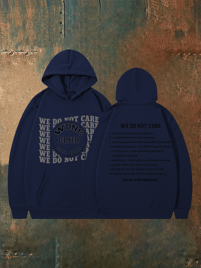 Women's  Retro Funny Proud Member Of Club We Do Not Care Menopause Perimenopause Print   Hoodie
