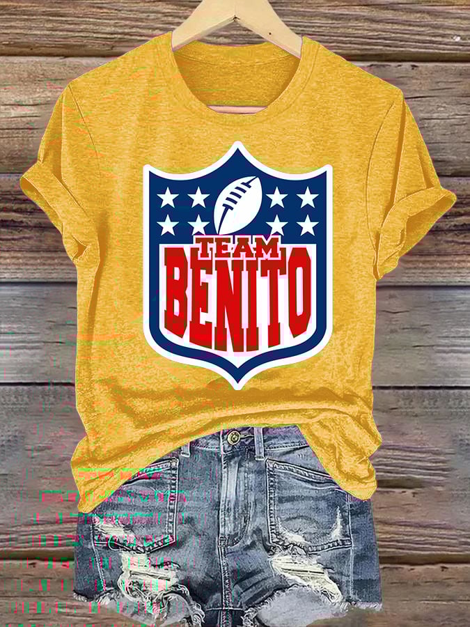 Women's  Team Benito Puerto Rico Print Casual Tee