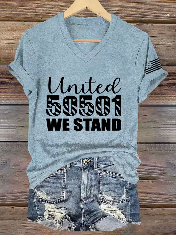 Women's 50501 We Stand Printed Casual T-shirt