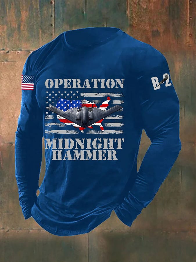 Men's Midnight Hammer Operation B-2 Spirit Print Long Sleeve Top