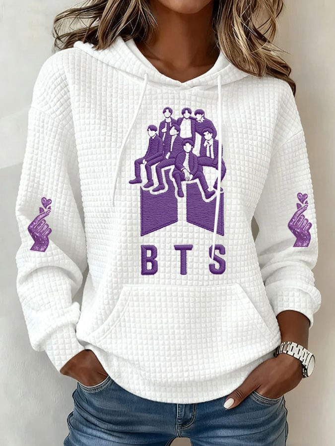 Women's K-kop Print Hoodie Sweatshirt