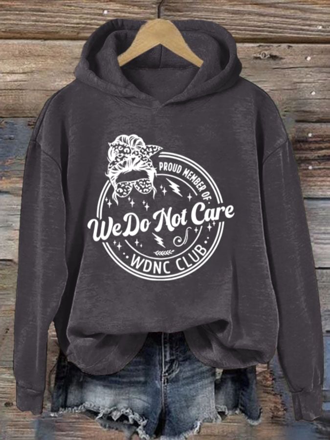 Women's  Retro Funny Proud Member Of Club We Do Not Care Menopause Perimenopause Print  Hoodie