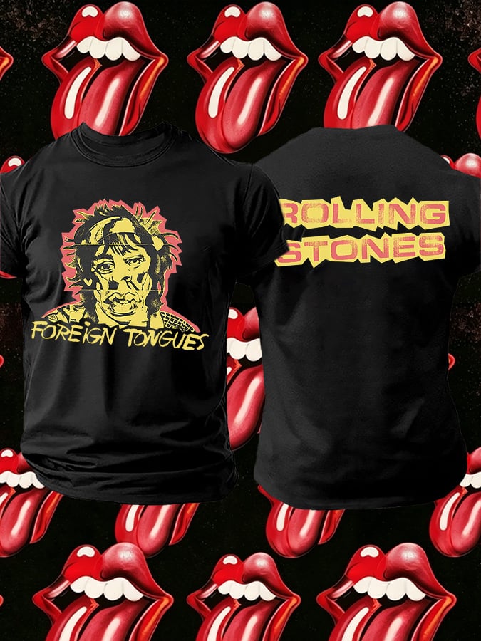 Men's Retro Foreign Tongues Print T-Shirt