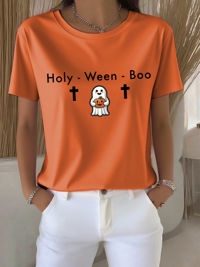 Women'S Casual Halloween Faith Short Sleeve T-Shirt
