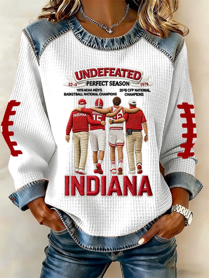 Women's rugby print long-sleeved sweatshirt