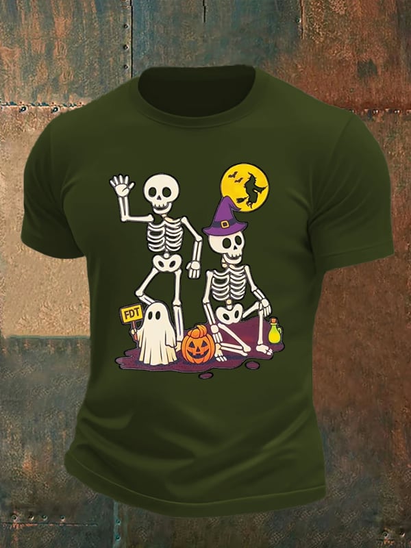Men's Halloween Skeleton  T-Shirt