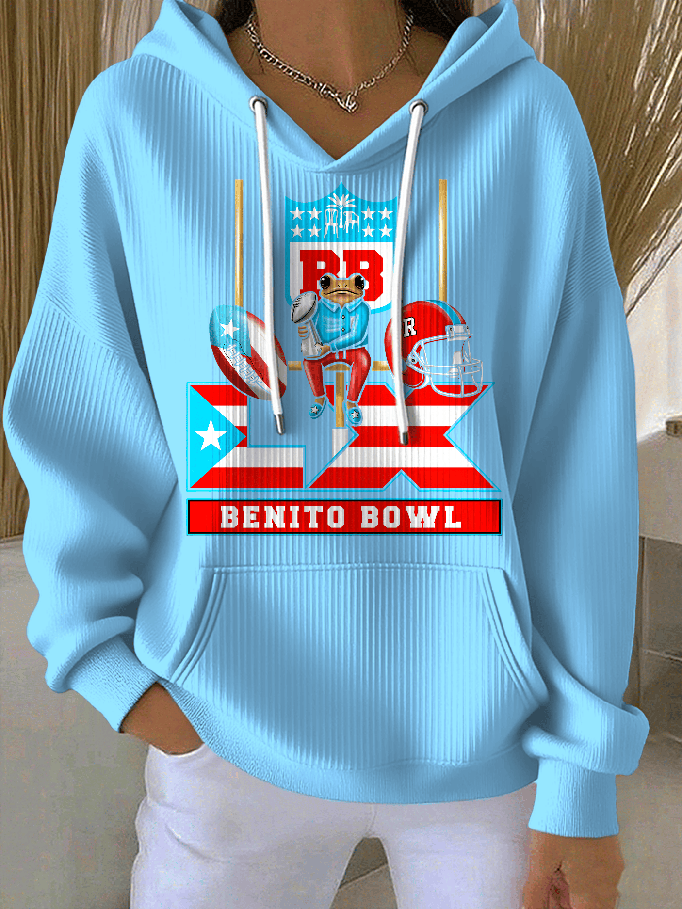 Women's Puerto Rico Singer Benito Bowl Print Casual Hoodies