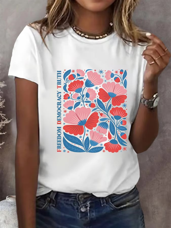 Women's Floral FDT Print  T-Shirt