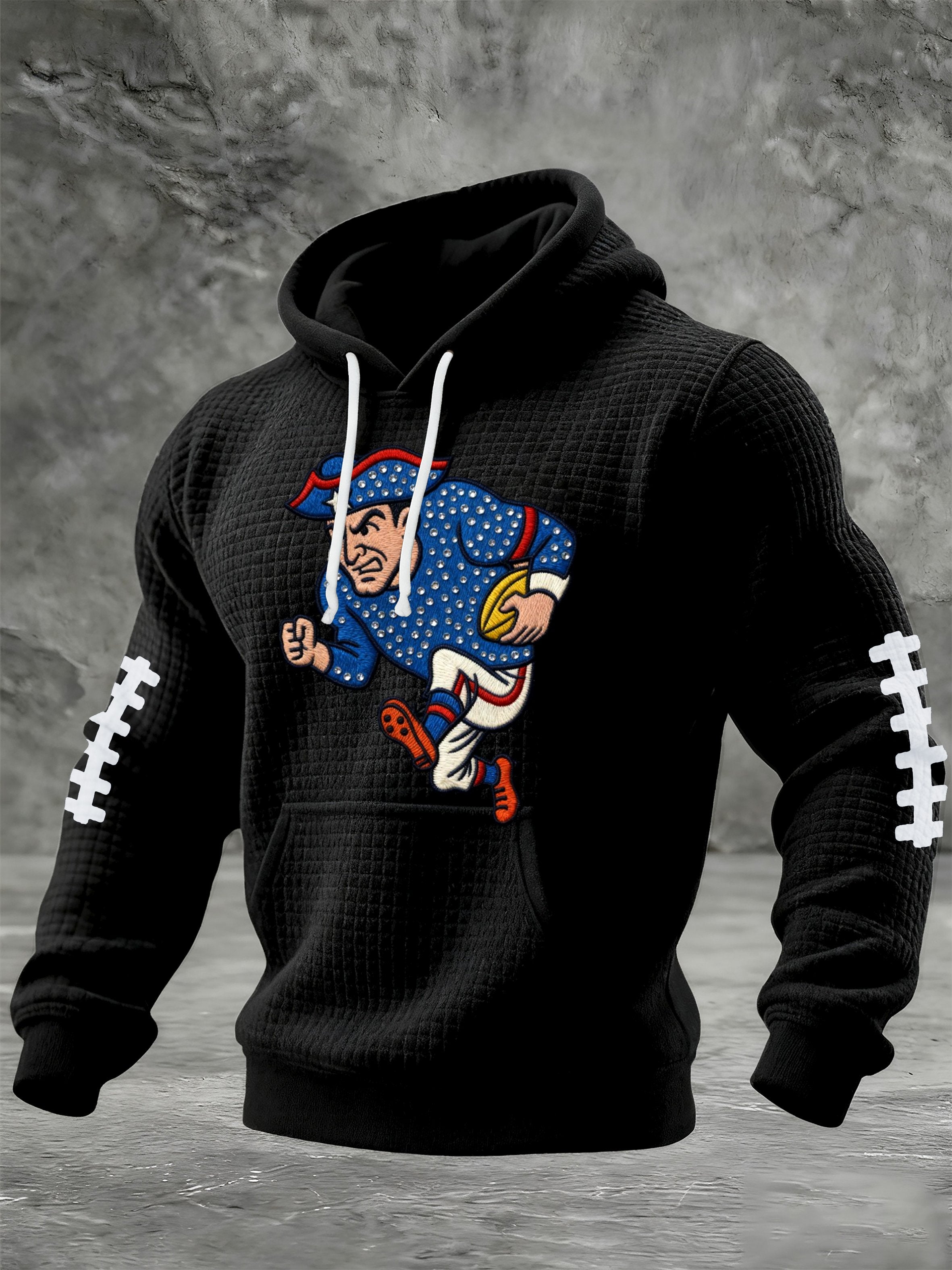 Men'S  Football Printed Hooded Sweatshirt