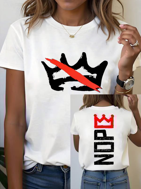Women's  America has no kings Printed Casual T-Shirt