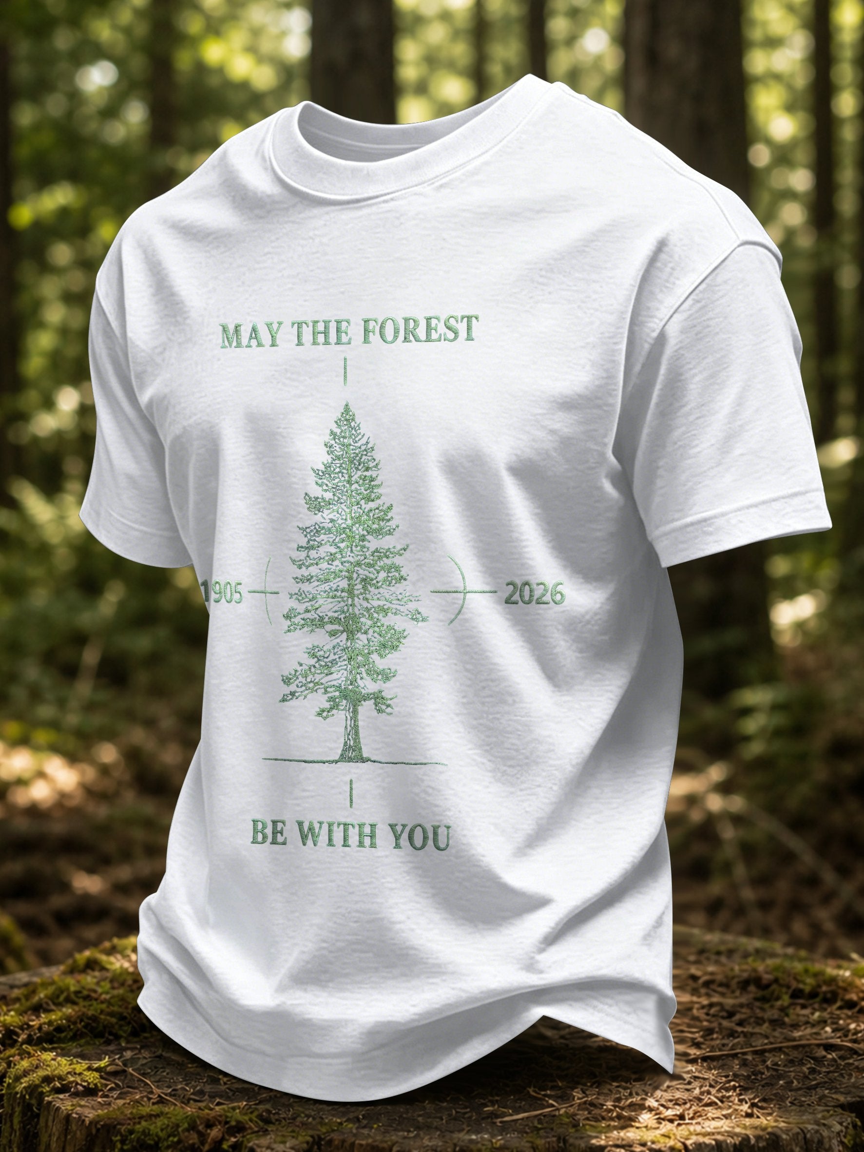 Men's May The Forest Be With You Printed Casual T-Shirt