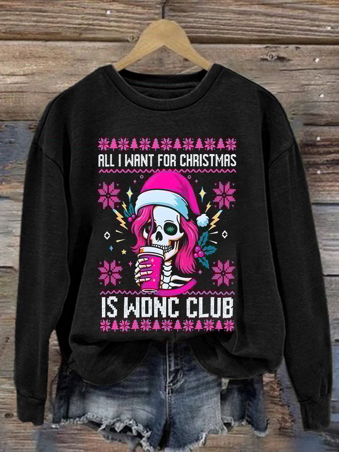 Women'S Retro Funny Christmas Proud Member Of Club Menopause Perimenopause Print Sweatshirt