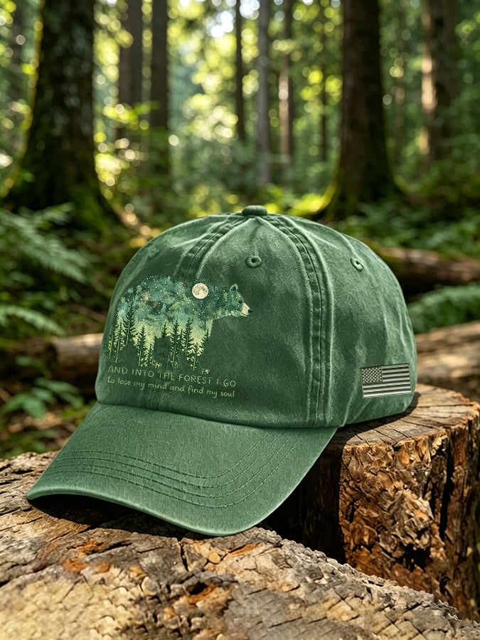 Unisex Vintage And Into The Forest I Go To Lose My Mind And Find My Soul Printed Hat