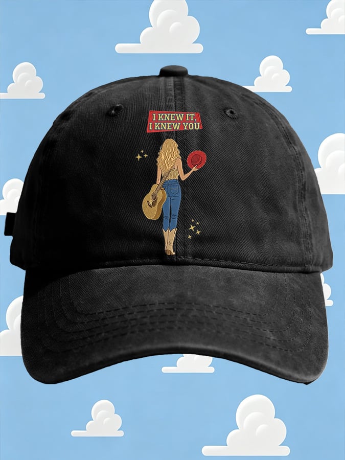Retro I Knew It Print Baseball Cap