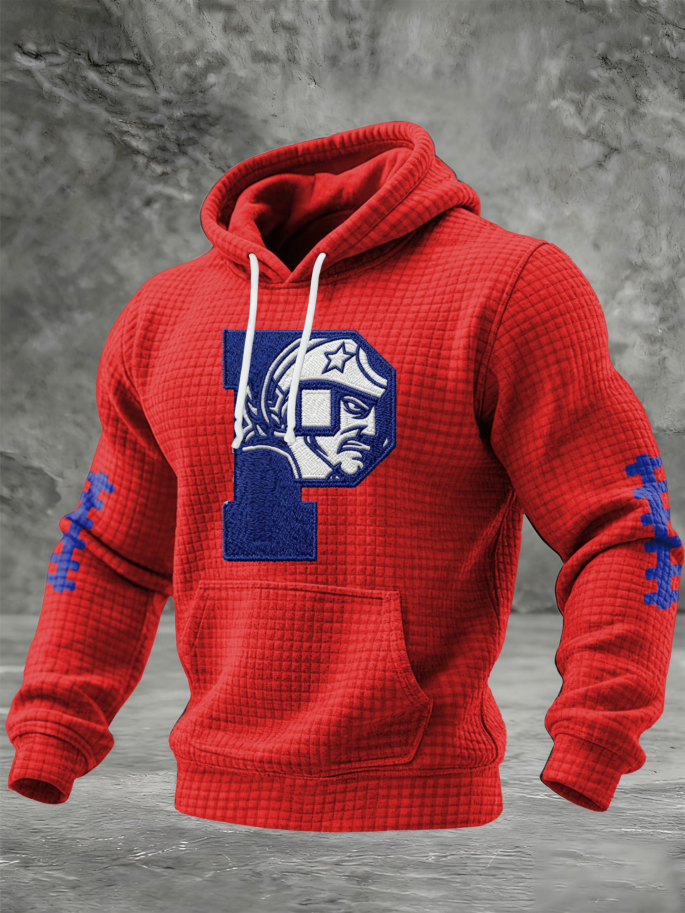 Men'S  Football Printed Hooded Sweatshirt
