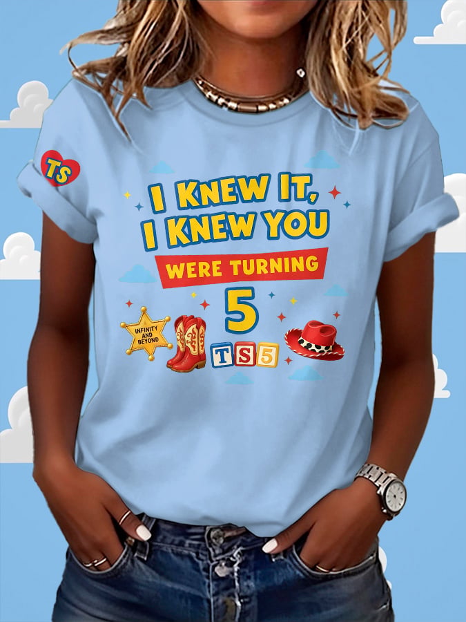 Retro I Knew It Print T-Shirt